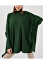15783 Slit Poncho Sweater - Emerald Green - 3