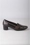 Ebru 1523 Special Production Comfort Women's Heel Shoes Brown Print