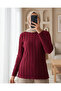 Women's Textured Stretch Knit Blouse 975 - Burgundy - 2