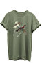 Flying Wild Ducks Illustration Printed 100% Cotton Regular Fit Crew Neck Unisex T-Shirt