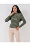 Women's Textured Stretch Knit Blouse 975 - Khaki - 5