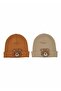 Baby Boy Bear Embroidered 2-Piece Cotton Hat