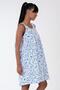 Women's Blue Zero Sleeve 100% Cotton Nightgown C5T9N3161 - 2