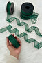 Emerald Green Chiffon Ribbon 2.5 cm 20 Mt, Bride, Groom, Bundle, Engagement, Dowry, Special Day, Gift, Wedding - 3