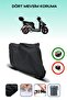 Black Rear Bag Compatible Yuki Jj125T-15 Active Compatible Motorcycle Tarpaulin Motor Cover