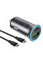 Încărcător auto USB, Tip-C + cablu Tip-C, 95W, B16 - 2