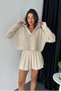 Oversized Cropped Height Mock Neck Half-Zip Knit Sweater AW25KZ0121 - 7
