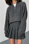 Oversize High Collar Half Zip Knitwear Sweater Aw25Kz0121 - 5