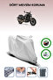 Gray Rear Bag and Lock Compatible Rks Srv250 Vs Compatible Motorcycle Tarpaulin