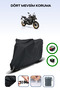 Black Rear Bag and Lock Compatible Rks Srt800Sx Compatible Motor Tarpaulin