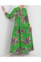 2423 Authentic Patterned Hijab Dress - Z.Black - 4
