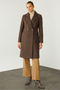 Modailgi Mono Collar Fleto Pocketed Double-Breasted Cashmere Coat Brown