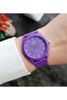 10 Atm Water Resistant Wristwatch with Purple Color Silicone Strap