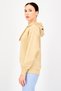 Women Sportswear Fit Long Sleeve Outdoor Hoodie, Tan - 2