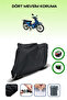 Black Rear Bag and Lock Compatible Kuba Kh100 Compatible Motorcycle Tarpaulin