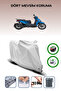 Gray Rear Bag and Lock Compatible Piaggio Beverly 400 Compatible Motor Tarpaulin
