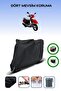 Black Rear Bag and Lock Compatible Yuki Tk50Q3 Picasso 50 Compatible Motor Tarpaulin