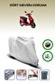 Gray Rear Bag and Lock Compatible Asian Polo 100 Compatible Motorcycle Tarpaulin