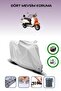 Gray Rear Bag and Lock Compatible with Asya Nostalji 125 Compatible Motorcycle Tarpaulin