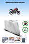 Gray Rear Bag and Lock Compatible Yuki Ty125-Z Driver Compatible Motorcycle Tarpaulin