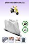 Gray Rear Bag and Lock Compatible Yuki Yb 150 Jumbo Compatible Motorcycle Tarpaulin