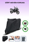 Black Rear Bag and Lock Compatible Rks Trk502 X Compatible Motorcycle Tarpaulin