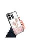 iPhone 14 Pro Max Compatible Romantic Pink Rose Transparent Silicone Protective Case - 2