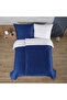 Satin 100% Cotton Single Duvet Cover Set Solid Color Royal - Cream - 3