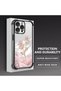 iPhone 16 Pro Max Compatible Romantic Pink Rose Transparent Silicone Protective Case - 3