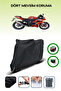 Black Rear Bag and Lock Compatible with Bumoto/Jinling Caliber 250Cc Compatible Engine Tarpaulin