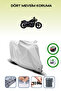 Gray Rear Bag and Lock Compatible Yuki Funrider 125 Compatible Motorcycle Tarpaulin