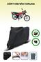 Black Rear Bag and Lock Compatible Asian as 125 Compatible Motorcycle Tarpaulin