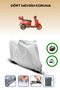 Gray Rear Bag and Lock Compatible Yuki Bellini 125 Compatible Motorcycle Tarpaulin