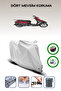 Gray Tail Bag and Lock Compatible Haojue Vh 125 Compatible Motorcycle Tarpaulin