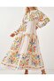 2423 Authentic Patterned Hijab Dress - B. Orange - 3