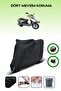 Black Rear Bag and Lock Compatible Kuba Gs 125 Compatible Motorcycle Tarpaulin
