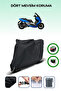 Black Rear Bag and Lock Compatible Yuki T11 Explorer Compatible Motor Tarpaulin