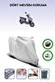 Gray Rear Bag and Lock Compatible Arora Verano 50 Compatible Motorcycle Tarpaulin