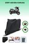 Black Rear Bag and Lock Compatible Honda Forza 750 Compatible Motorcycle Tarpaulin