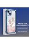 iPhone 15 Compatible Romantic Pink Rose Transparent Silicone Protective Case - 4