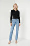 Women's Black Crew Neck Buttoned Knitted Blouse – Stylish and Comfortable - 4