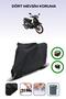Black Rear Bag and Lock Compatible Yuki Yk100-7 Pasha Compatible Motorcycle Tarpaulin