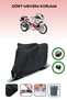 Black Rear Bag and Lock Compatible Yamaha Fzr 250 Compatible Motorcycle Tarpaulin