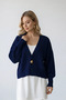 Women's Oversized Single Button Soft Textured Cardigan Hyn-58091