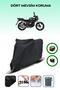 Black Rear Bag and Lock Compatible Rks 125-S Compatible Motorcycle Tarpaulin