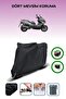 Black Rear Bag and Lock Compatible Kymco Downtown 125I Compatible Motorcycle Tarpaulin