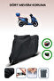 Black Rear Bag and Lock Compatible Yuki Crypto 50 Compatible Motorcycle Tarpaulin