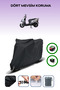 Black Rear Bag and Lock Compatible Falcon Mocco 50 Compatible Motorcycle Tarpaulin