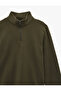 Regular Fit Long Sleeve Basic Half Zip Sweatshirt - 5
