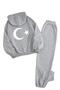 Unisex Gray Fleece-Lined Cotton Jacket and Sweatpants - 3